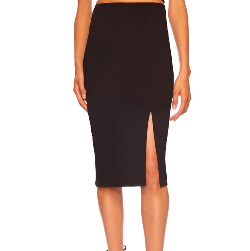 SUSAN MONACO NWT front or side Slit Elegant Black Pencil Skirt